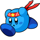 Kirby Blue Kirby and Red Apples