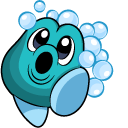 Kirby Bubble Head and Blue Bubbles