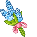Blue Swallow and Hyacinth Flowers