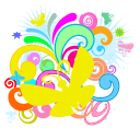 Frutiger Metro Butterflies and Colorful Swirls