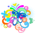 Frutiger Metro Butterflies and Colorful Swirls