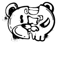 Graffiti Black and White Teddy Bear