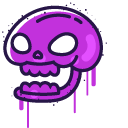 Graffiti Orange Bomb and Purple Skull
