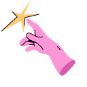 Pink and Blue Michelangelo Hands