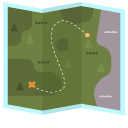 Travel Backpack and Map