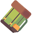 Travel Backpack and Map