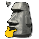 Moai Stone Face Thinking Meme