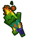 Minecraft Burning Baby Zombie and Chicken Jockey