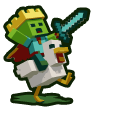 Minecraft Burning Baby Zombie and Chicken Jockey