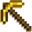 Minecraft Golden Pickaxe and Coal