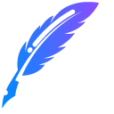 Minimal Gradient Feather Quill Pen