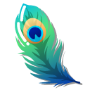 Minimal Gradient Peacock Feather