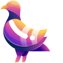 Minimal Gradient Purple Pigeon