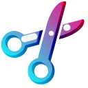 Minimal Gradient Red Blue Scissors
