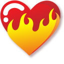 Minimal Gradient Red Heart In Flames