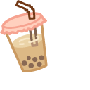 Cute Mochi Mochi Peach Cat and Bubble Tea