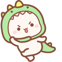 Kawaii Mochi Mochi Peach Cat in Dinosaur Costume