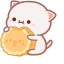 Kawaii Mochi Mochi Peach Cat with Food