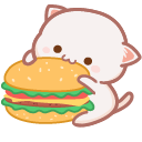 Kawaii Mochi Mochi Peach Cat with Food