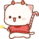 Kawaii Mochi Mochi Peach Cats Christmas Peach and Goma