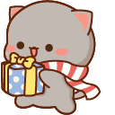 Kawaii Mochi Mochi Peach Cats Christmas Peach and Goma