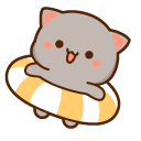 Mochi Mochi Peach and Goma Cats with their Swim Rings