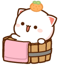 Mochi Mochi Peach Cat and Capybara Taking a Bath