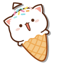 Mochi Mochi Peach Cat and Ice Cream