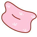 Mochi Mochi Peach Cat and Pink Pillow