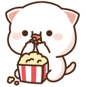 Mochi Mochi Peach Cat and Popcorn