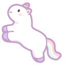 Mochi Mochi Peach Cat on Unicorn