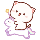 Mochi Mochi Peach Cat on Unicorn