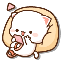 Mochi Mochi Peach Cat Scrolling on the Phone