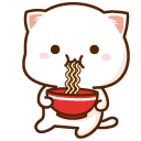 Mochi Mochi Peach Cat with Noodles