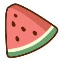 Mochi Mochi Peach Cat with Watermelon