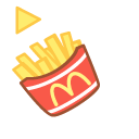 Mochi Mochi Peach Cats Goma Eating Fries