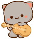 Mochi Mochi Peach Cats Goma Playing Guitar
