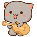 Mochi Mochi Peach Cats Goma Playing Guitar