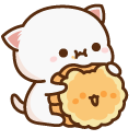 Mochi Mochi Peach Cats Peach and Goma Eating Cookies