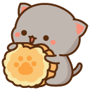 Mochi Mochi Peach Cats Peach and Goma Eating Cookies