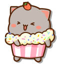 Mochi Mochi Peach Cats Peach and Goma in Cupcake Costumes