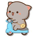 Mochi Mochi Peach Cats Peach and Goma on Scooters