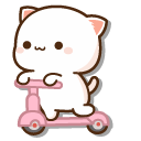 Mochi Mochi Peach Cats Peach and Goma on Scooters