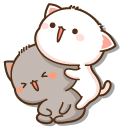 Mochi Mochi Peach Cats Peach and Goma with a Fan