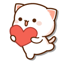 Mochi Mochi Peach Cats Peach and Goma with Hearts