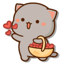 Mochi Mochi Peach Cats Peach and Goma with Hearts
