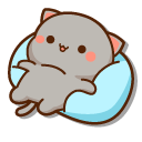Mochi Mochi Peach on a Chair and Goma on a Cushion