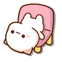 Mochi Mochi Peach on a Chair and Goma on a Cushion