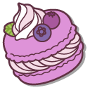 Molang and a Blueberry Macaron