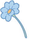 Molang and a Tender Blue Flower